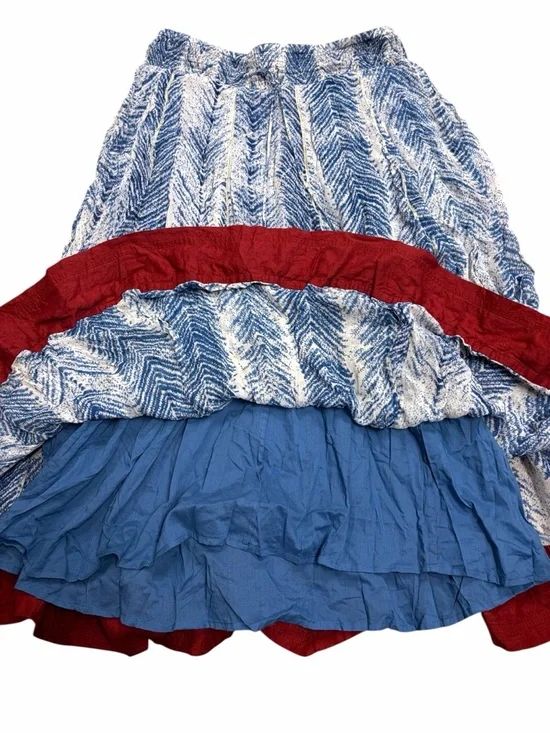 Soft Surroundings Rhoda Blue Printed Maxi Skirt - Medium - Picture 4 of 8